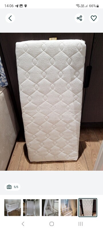 Elbląg materac do kołyski z Manufaktury Materacy w bambusowym, antybakteryjnym pokrowcu z dedykowanym prześcieradłem.