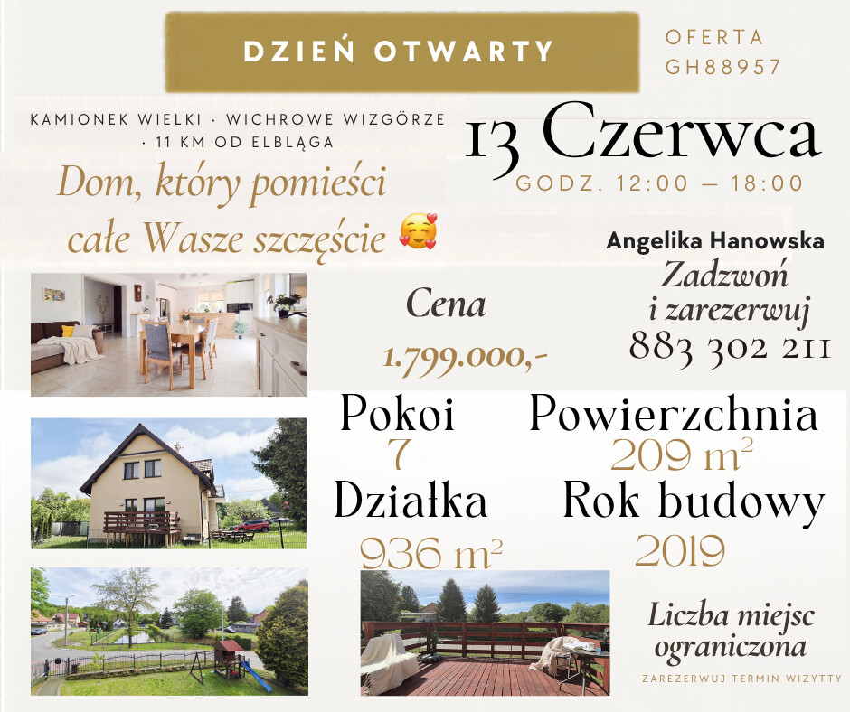 Elbląg Poszukujesz dużego domu dla swojej rodziny, który pomieści CAŁE WASZE SZCZĘŚCIE, a dzieci będą miały