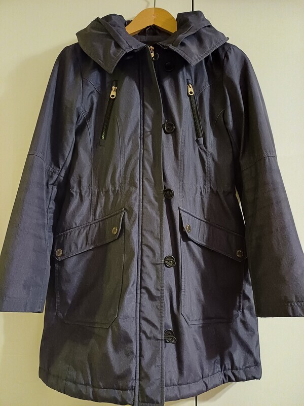 Elbląg Kurtka zimowa damska Jessica Simpson kolor granatowy rozmiar 38 ściągacz z otwoem na kciuk stan bardzo dobry