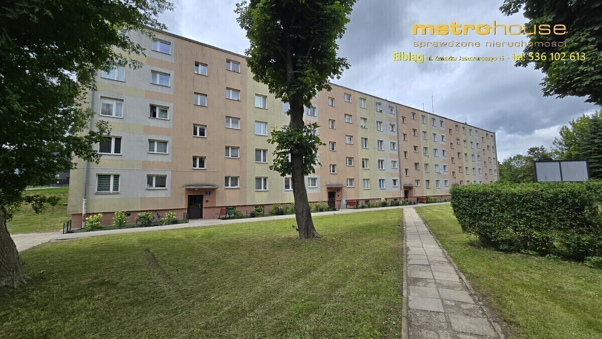 Elbląg Na sprzedaż 2-pokojowe mieszkanie 42,71 m² Elbląg, ul. Bażyńskiego 1 – 4.piętro, zadbany budynek +