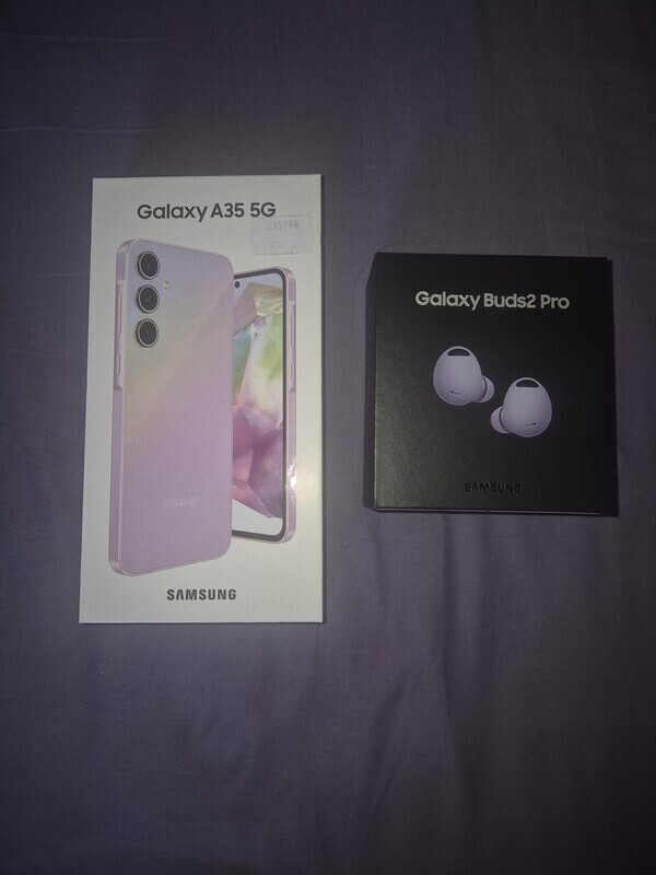 Elbląg Sprzedam Samsung A35 na gwarancji I skuchawki buds pro 2 nowe.