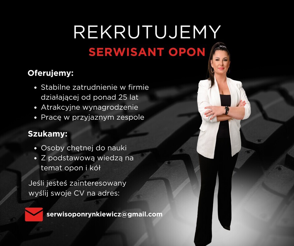 Elbląg Serwis Opon Rynkiewicz poszukuje do swojego zespołu Serwisanta opon
