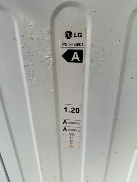 Elbląg Pralka LG 8 kg, 1400 obr. /min Sprzedam pralkę LG WD-14440FDS. Bardzo dobrze służyła i do końca użytkowania