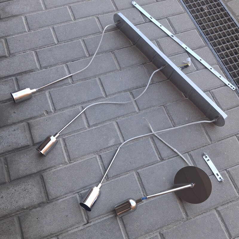Elbląg Lampy wiszące. Chrom. 3ż+1ż.