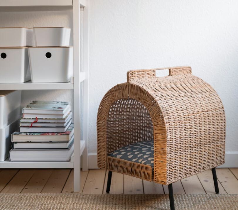 Elbląg Sprzedam praktycznie nowy, rattanowy domek dla kota&nbsp; z serii UTS&Aring; DD z Ikea 🐾