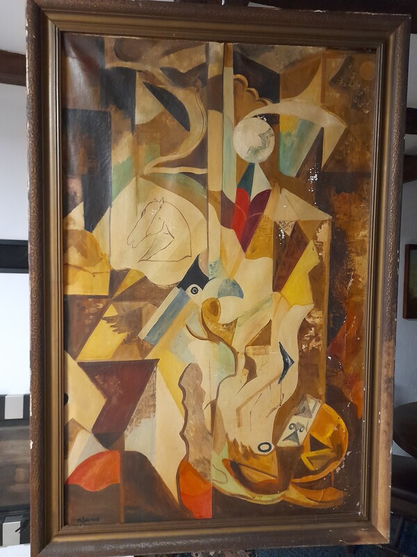 Elbląg Stara kopia obrazu Andre Masson Constellation ma z 50 lat do odbudowy 95x65 cm proszę o kontakt napewno się