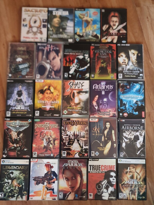 Elbląg Sprzedam gry na PC takie jak na zdjęciu za 100zł 48 sztuk
