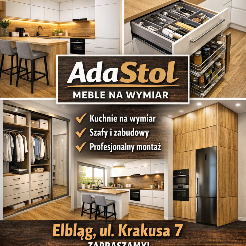 Elbląg ADASTOL &ndash; Meble na wymiar | Kuchnie, szafy | Elbląg, Krakusa 7