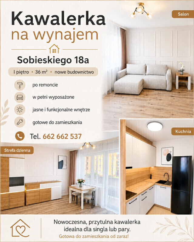 Elbląg Wynajmę komfortową kawalerkę w Elblągu (Nad Jarem) o pow.36 m2 z dużym balkonem