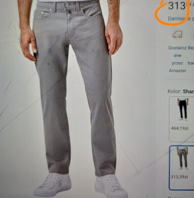 Elbląg Spodnie męskie PIERRE CARDIN Lyon Tapered kolor Sharkgray rozmiar L XL stan doskonały, jak nowy (na Amazon 313