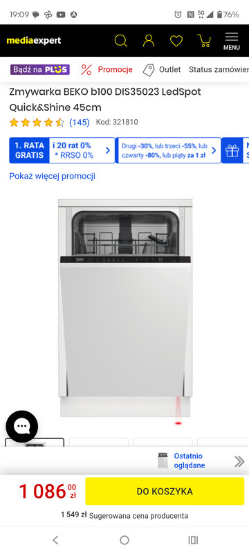 Elbląg Zmywarka Beko 45cm używana 3lata