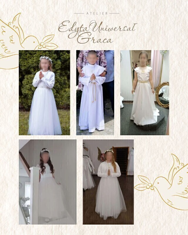 Elbląg Atelier Edyta Uniwersał-Graca zaprasza do zakupu alb i sukni komunijnych, Elblag, ulica Hetmańska 3f/2,nr