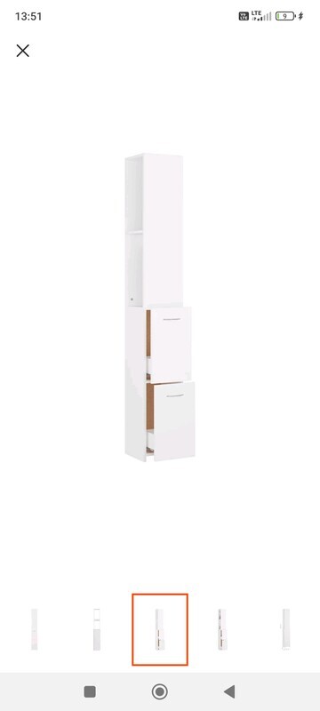 Elbląg Sprzedam szafkę łazienkowa słupek biały VidaXL, stan bdb, wymiary na zdjęciu Cena sklepowa 200