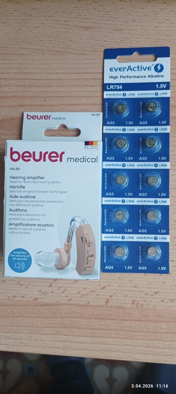 Elbląg Mam do sprzedania nowy nieużywany  aparat do poprawy słuchu-BEURER HA 20 MEDICAL. Do aparatu daje gratis 10