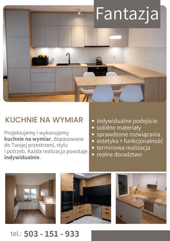 Elbląg Meble kuchenne na wymiar &ndash; realizacje na zamówienieProjektujemy i wykonujemy kuchnie na wymiar,