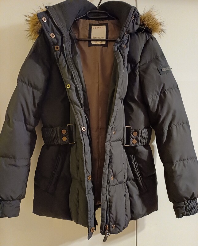 Elbląg NOWA kurtka ESPRIT rozmiar z metki 40 ale pasuje bardziej na 38,puch naturalny, ciepła, lekka, wygodna, ciemny