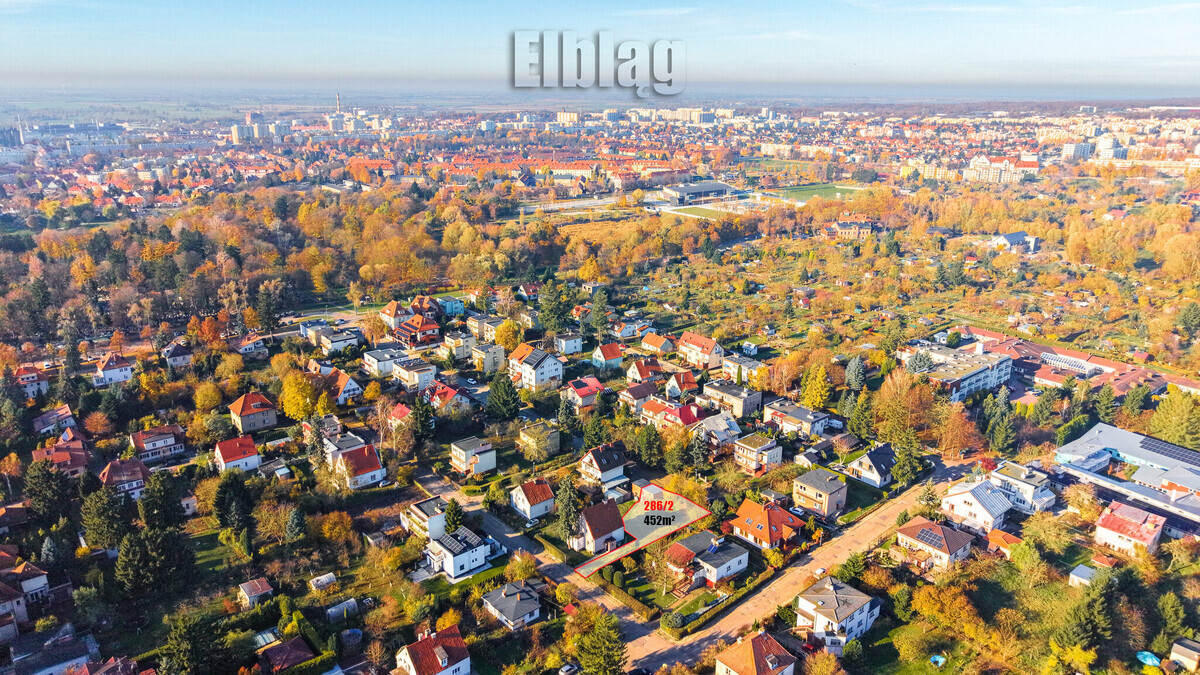 Elbląg Działka budowlana 452 m&sup2; &ndash; ostatnia taka lokalizacja w Elblągu!Uzyskane Warunki Zabudowy