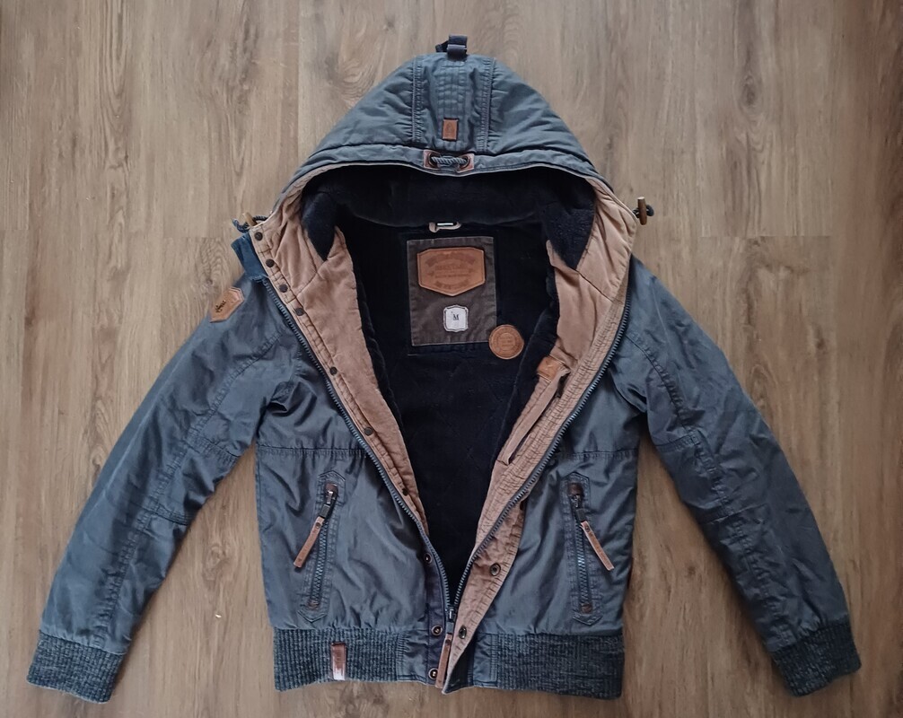 Elbląg Kurtka męska NAKETANO, rozmiar M, ocieplana misiem, stan doskonały, wysoka jakość, niemiecka stretwearowa marka