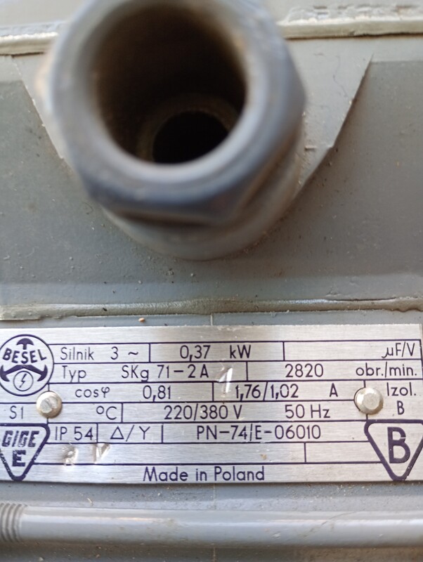 Elbląg Sprzedam nowy silnik  0,37kw 2820 obr/min