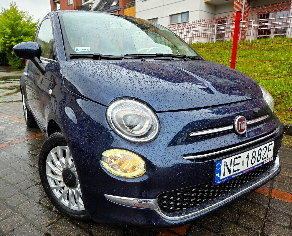 Elbląg Fiat 500 2018Rok 1,2Benzyna 70Km Salon Polska Jeden Własciciel-Klimatronik Poduszki Powietrzne Duży