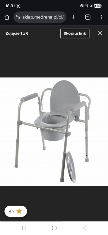 Elbląg Sprzedam toaleta przenosna dla osob niepełnosprawnych, w stanie idealnym. Dwa razy użyta,