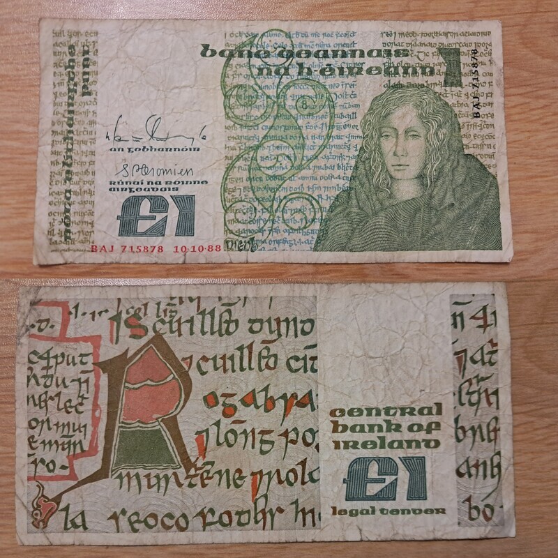 Elbląg Banknot 1 Funt Irlandia 1988 – Królowa Medb / Pismo Celtyckie
Na sprzedaż oryginalny, wycofany z obiegu