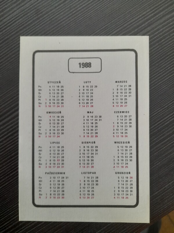 Elbląg Kalendarz z czasów PRL w idealnym stanie dla kolekcjonera pamiątek z czasów PRL 1988 1989rok