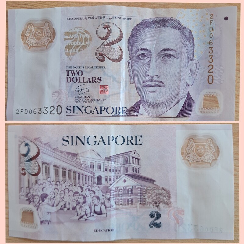 Elbląg Polimerowy Banknot 2 Dolary Singapur – Edukacja / Yusof bin Ishak
Na sprzedaż oryginalny,