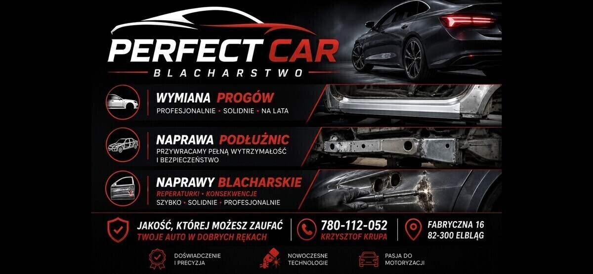 Elbląg Perfect-Car Krzysztof Krupa – Profesjonalne Naprawy Blacharskie w Elblągu!Adres: ul. Fabryczna 16,82-300