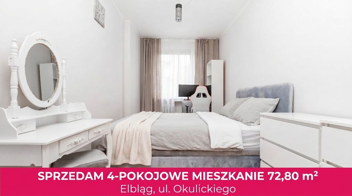 Elbląg TO MY SPRZEDAJEMYNIERUCHOMOŚCI W TYM MIEŚCIEBIURO NIERUCHOMOŚCIAMERICAN HOMEFOR SALE - 4 POKOJE - OKULICKIEGO