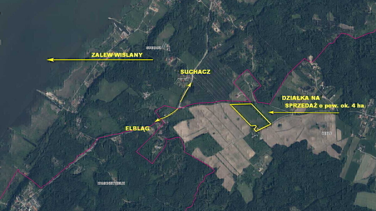 Elbląg * * * ABC NIERUCHOMOŚCI * * * POLECAMY! DZIAŁKA INWESTYCYJNA Z WIDOKIEM NA ZALEW WIŚLANYo