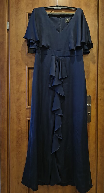 Elbląg Sukienka Adrianna Papell w kolorze granatowym, w rozmiarze 42-44.Używana, ale w b. dobrym stanie.