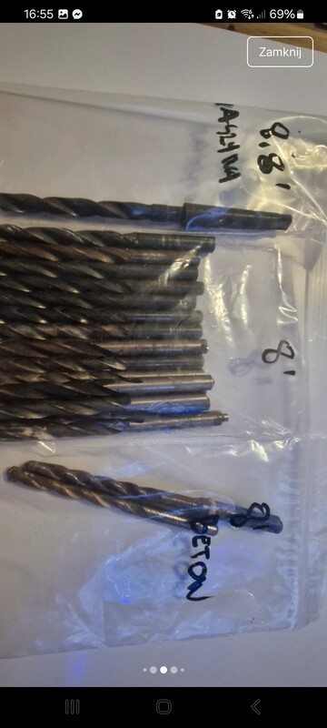 Elbląg Witam posiadam na sprzedaż duże ilości wiertla do betonu do metalu do maszyn pilniki różne. Gwintowniki różnego