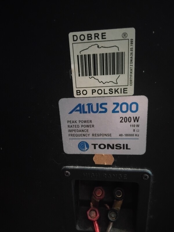 Elbląg Witam sprzedam głośniki altus 200wat 2sztuki + wzmacniacz pioner bardzo mocny sprzęt w 100% sprawny