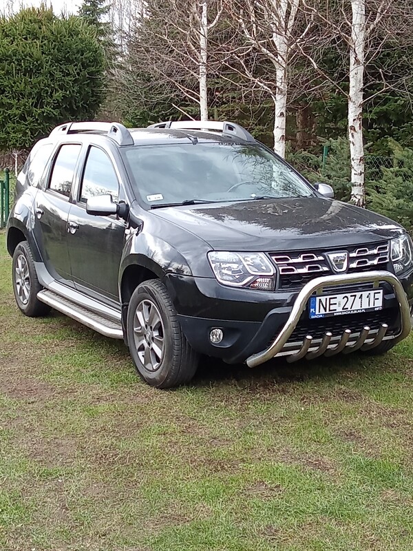 Elbląg Sprzedam: zadbana Dacia Duster SUV w kolorze czarnym, r. prod.2014,benzyna + LPG. Model Dacia Duster 13-Duster