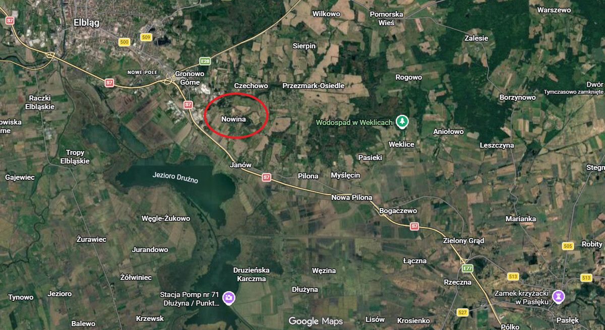 Elbląg Na sprzedaż dom bliźniak w stanie deweloperskim w Nowinie k. Elbląga z widokiem na jezioro Drużno