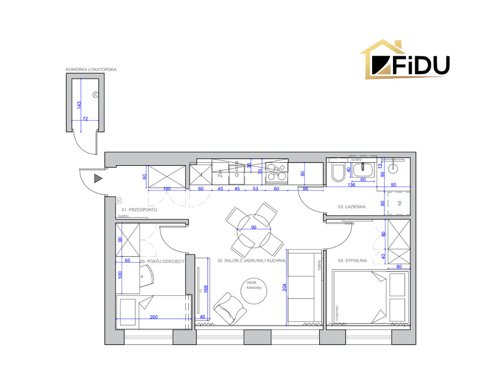 Elbląg FiDU Biuro Nieruchomości prezentuje: Elbląg, ul. Jaśminowa 36,60 m² | 3 pokoje | piętro 1/3 Prowizja: 0%