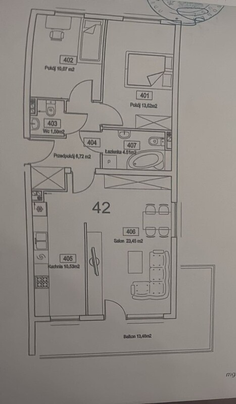 Elbląg KWADRAT NIERUCHOMOŚCI3 pokoje, 70,4 m2III piętro, windabalkon 13,48 m2stan deweloperski, do wykończeniaw cenie