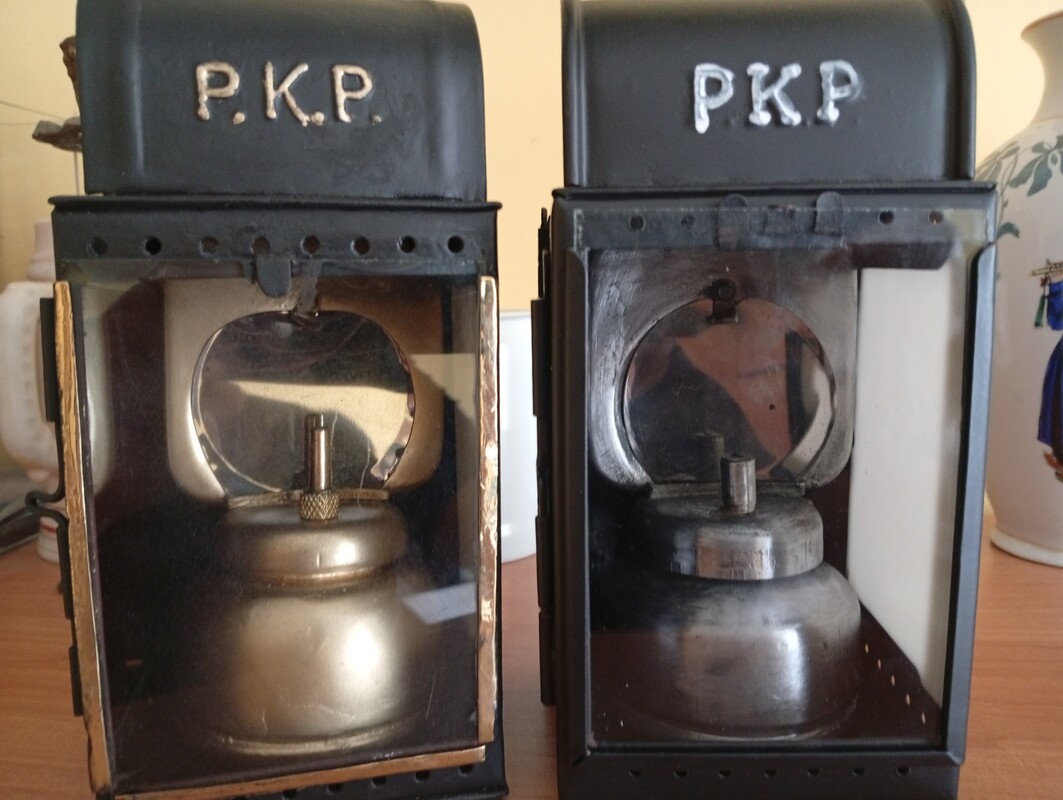 Elbląg Okazja!!! sprzedam 4lampy PKP 3szt karbidowe konduktorskie po renoawacji i jedna lampa na świeczkę z końca XIX