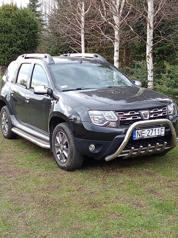 Elbląg Sprzedam: zadbana Dacia Duster SUV w kolorze czarnym, r. prod.2014,benzyna + LPG. Model Dacia Duster 13-Duster