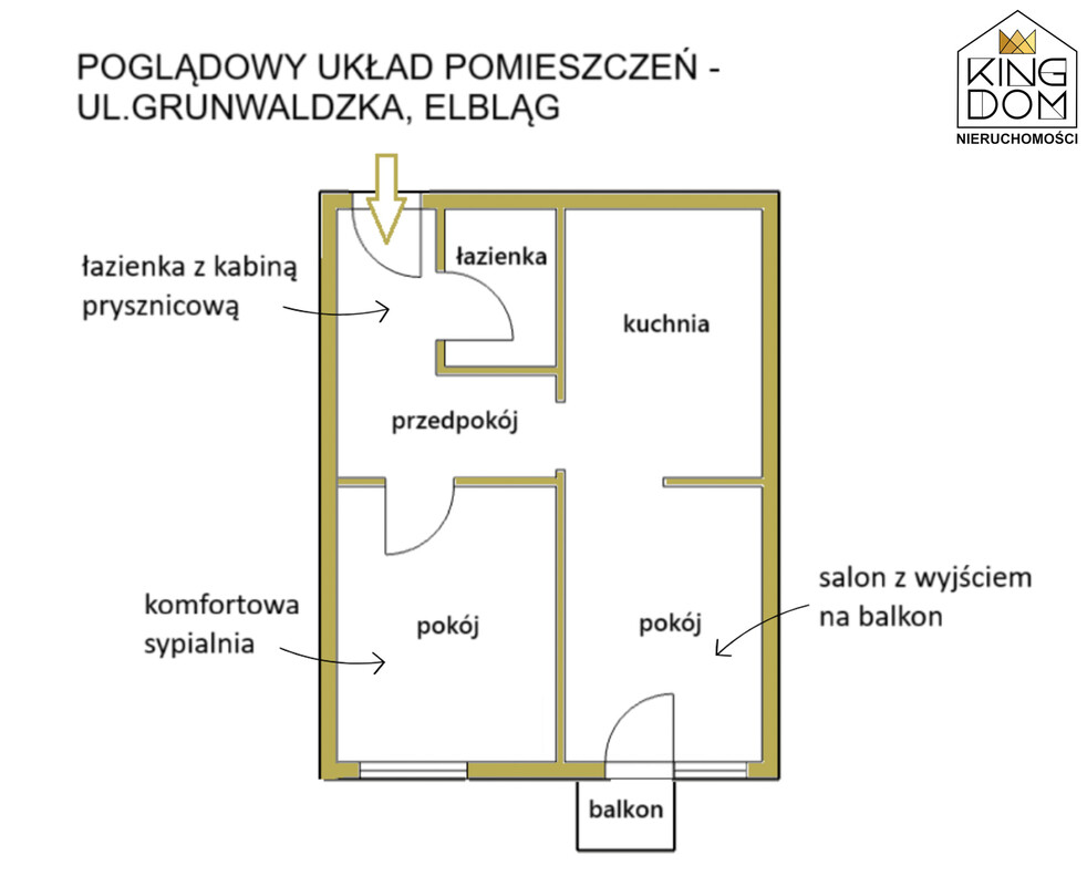 Elbląg 👑🏠 KINGDOM 🏠👑NIERUCHOMOŚCI BLISKO CIEBIE USTAWNE 2-POKOJOWE