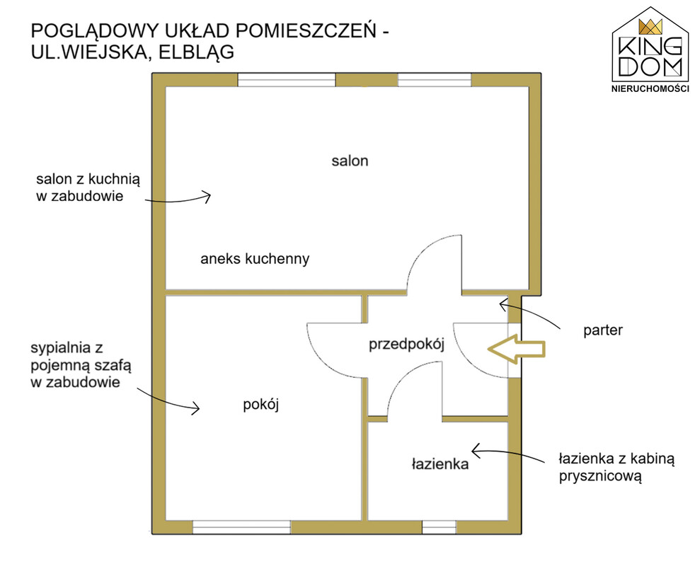 Elbląg KINGDOM NIERUCHOMOŚCI BLISKO CIEBIEJASNE, KOMFORTOWE 2-POKOJOWE MIESZKANIEGOTOWE DO ZAMIESZKANIAPOŁOŻONE NA