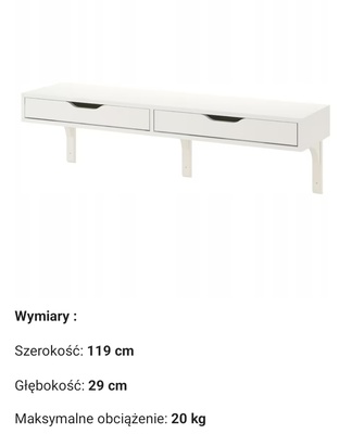 Elbląg Półka ścienna IKEA biała
Stan bardzo dobry