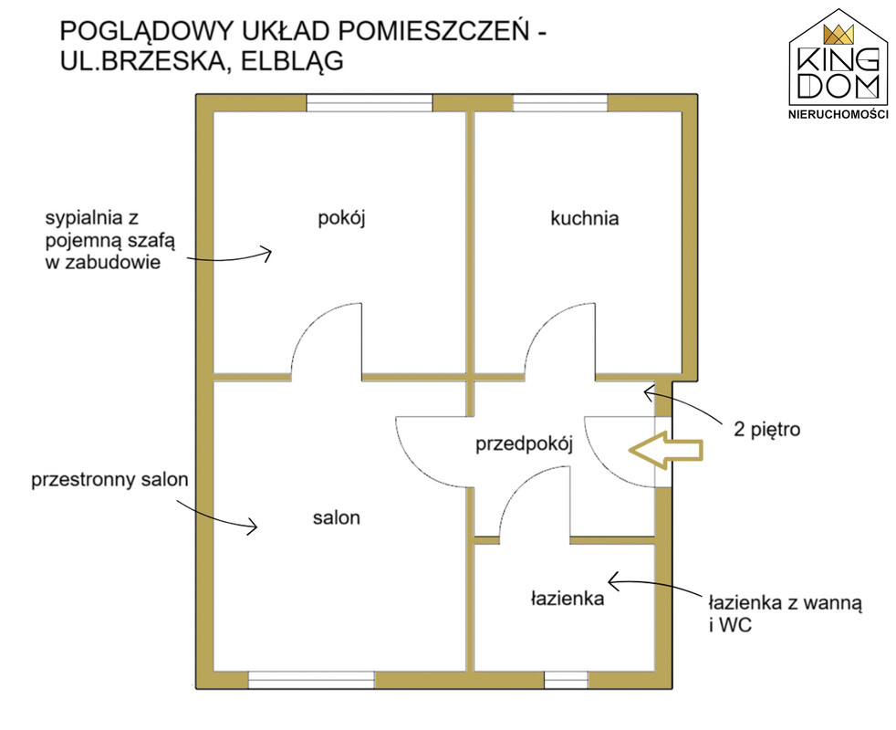 Elbląg KINGDOM NIERUCHOMOŚCI BLISKO CIEBIEUSTAWNE 2-POKOJOWE MIESZKANIEPOŁOŻONE NA 2 PIĘTRZEDO ZAMIESZKANIAULICA