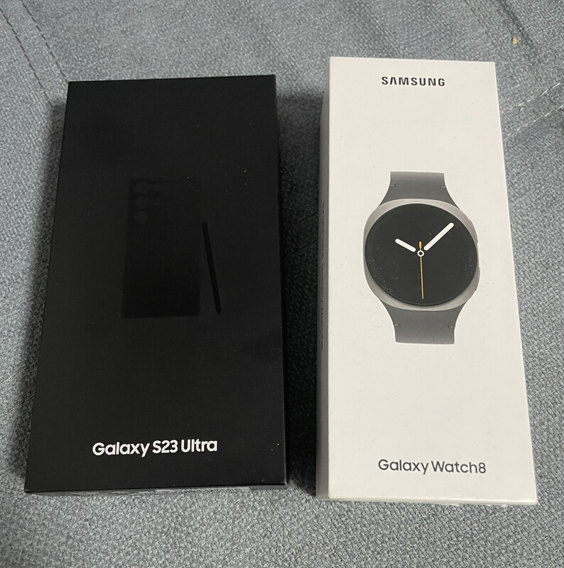 Elbląg Sprzedam w Telefon Samsung S23 Ultra w komplecie z zegarkiem Samsung Watch serii 8. Oba przedmioty są w dobrym