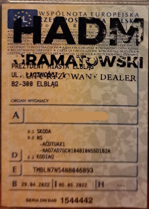 Elbląg SPRZEDAM skoda Kodiak 2022 maj, suv 4x4 diesel, automat