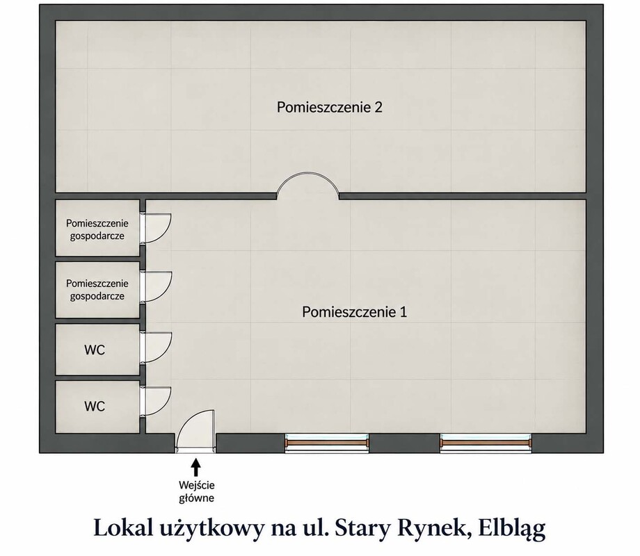 Elbląg DE FACTO NIERUCHOMOŚCI TWÓJ ZAUFANY PARTNER LOKAL UŻYTKOWY NA UL. STARY RYNEK W ELBLĄGU Z40 M2 - SALA OBSŁUGI I