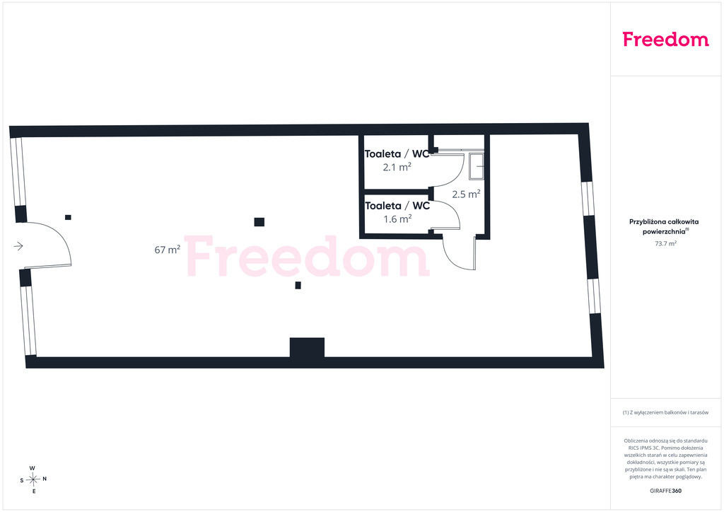 Elbląg FREEDOM NIERUCHOMOŚCIWynajmę lokal użytkowy - Elbląg. Do wynajęcia lokal użytkowy o powierzchni 63 m²,