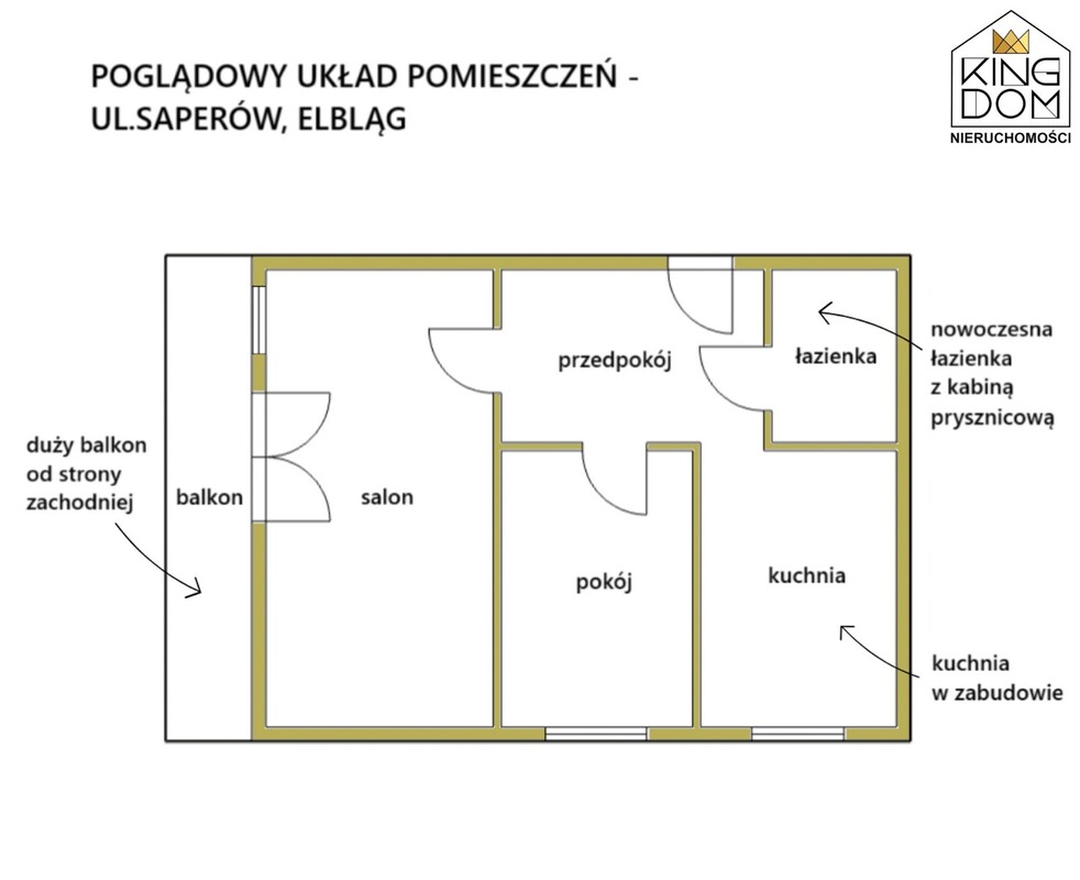 Elbląg 👑🏠 KINGDOM 🏠👑NIERUCHOMOŚCI BLISKO CIEBIE JASNE 2-POKOJOWE