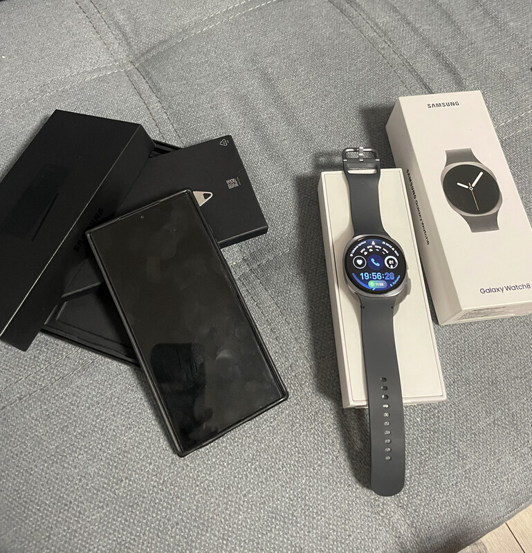 Elbląg Sprzedam w Telefon Samsung S23 Ultra w komplecie z zegarkiem Samsung Watch serii 8. Oba przedmioty są w dobrym